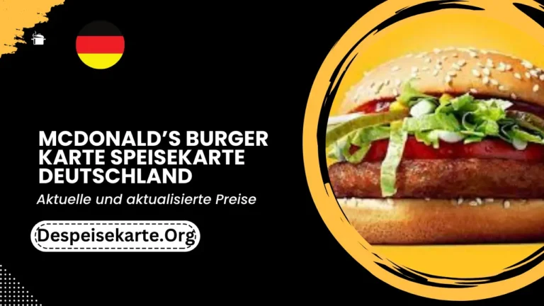 McDonald’s Burger Karte Menü Deutschland Aktualisierte Preise 2024