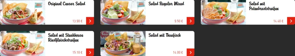 Miss Pepper Salads Speisekarte Preise